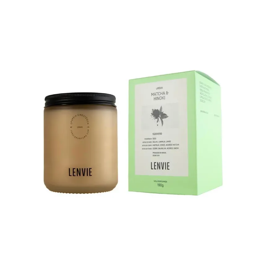 Vela Perfumada Matcha e Hinoki 190g Lenvie