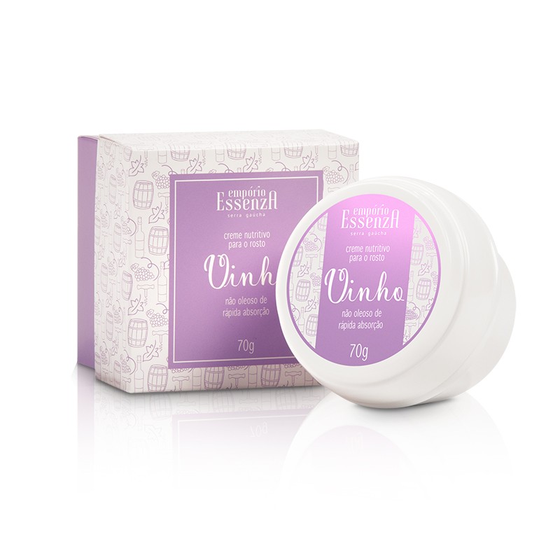 CREME NUTRITIVO PARA O ROSTO VINHO 70 GRAMAS EMPÓRIO ESSENZA