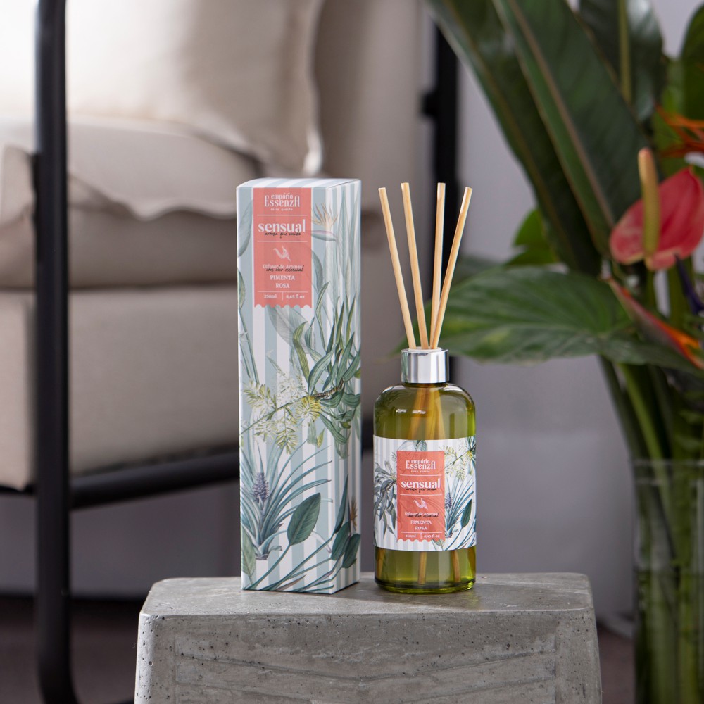 DIFUSOR DE AROMAS PIMENTA ROSA 250ML (SENSUAL) EMPÓRIO ESSENZA